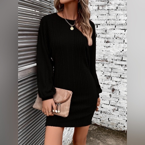 Dream Delight Sweater Dress with Puff Sleeve - Picture 4 of 6